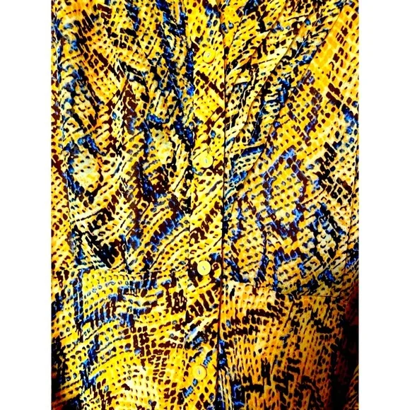 DVF Carter Yellow Snakeskin Belted Maxi Dress Medium - Picture 9 of 14